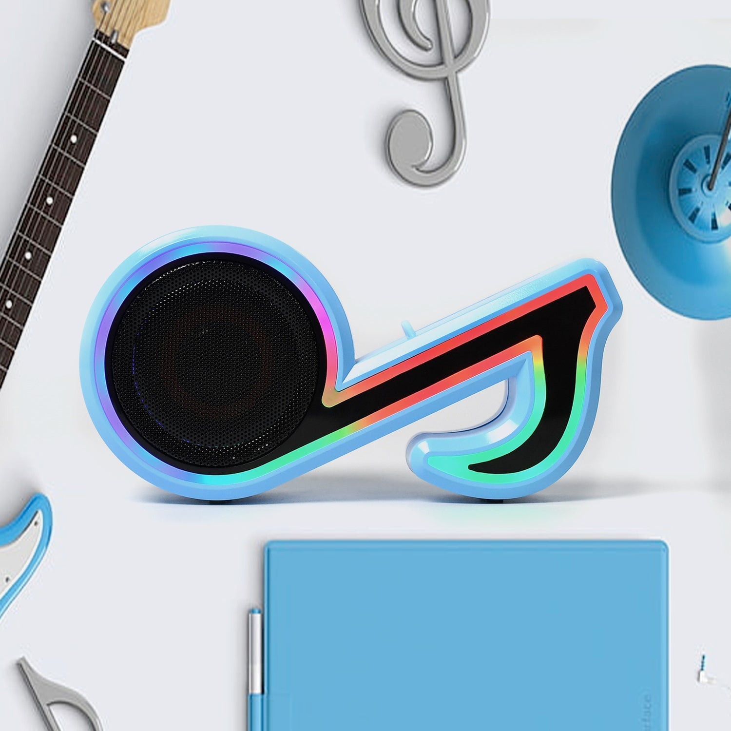 Mini Portable Music Note Shape Speaker Subwoofer Colorful Musical Note LED Lighting Sound For Creatives Gift Computer Phone Sound Equipment Bluetooth speaker (Media Player) Mini Portable Music Note Shape Speaker Subwoofer Colorful Musical Note LED Lighting Sound For Creatives Gift Computer Phone Sound Equipment Bluetooth speaker (Media Player)
